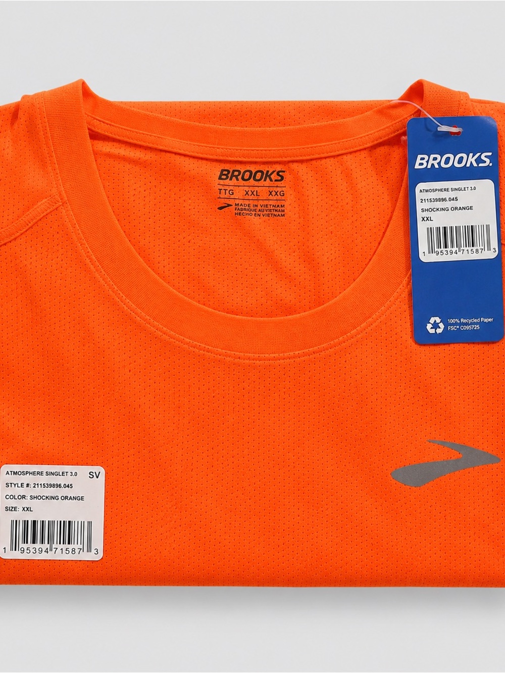 Reebok Men's Bright Orange Short Sleeve Athletic Tee